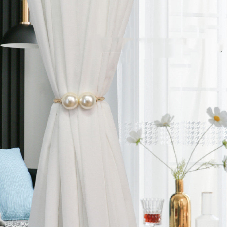 Curtain Strap Metal Pearl Curtain Buckle Napkin Ring