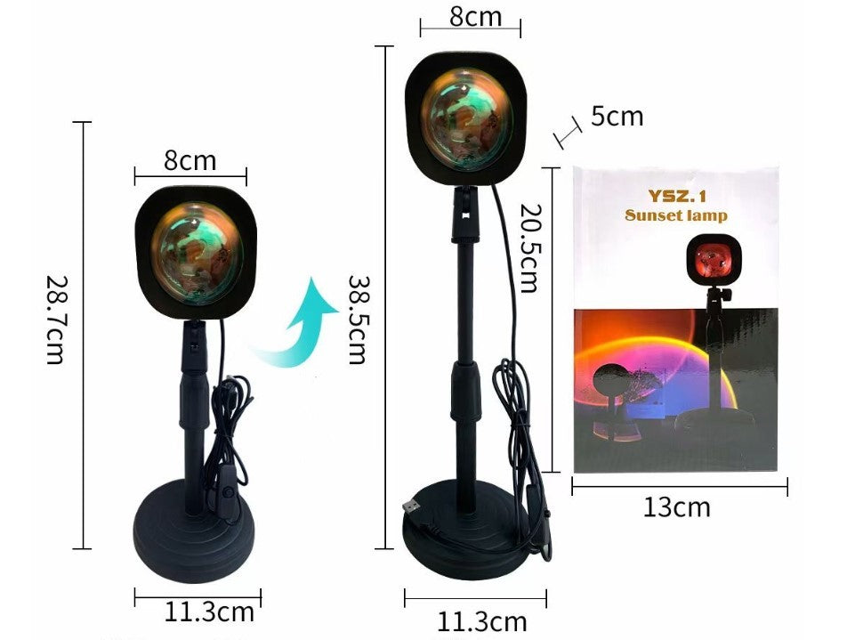 Rechargeable Rainbow Projection Lamp Sunset Lamp Projection Atmosphere Sunset Lamp