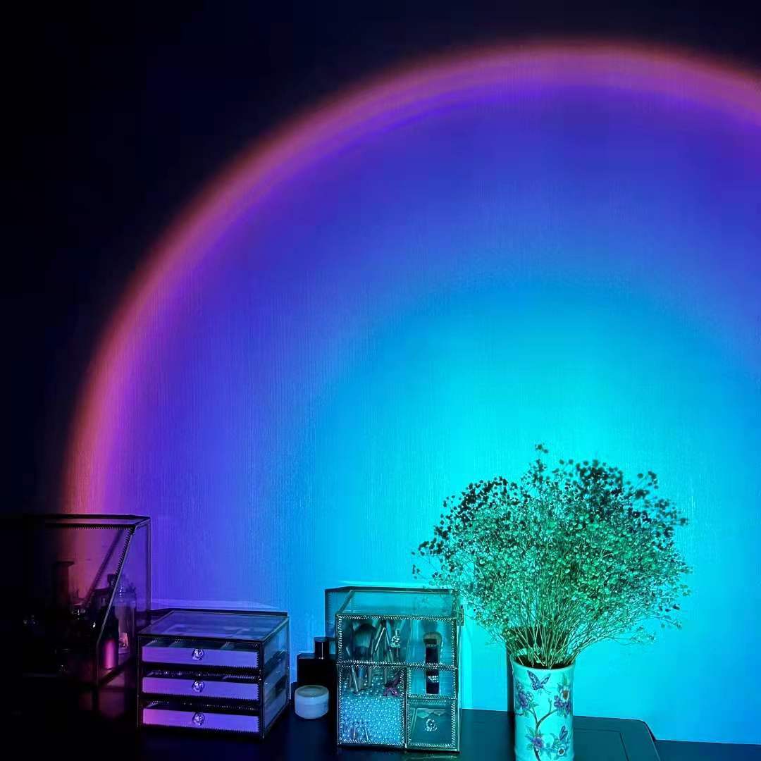Rechargeable Rainbow Projection Lamp Sunset Lamp Projection Atmosphere Sunset Lamp